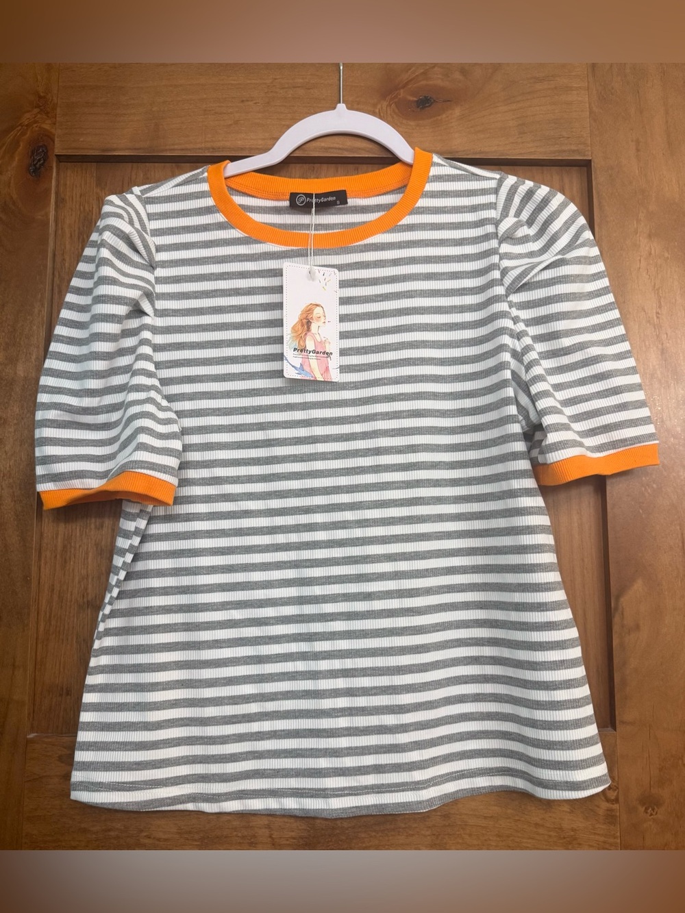 New Prettygarden women’s ribbed Puff Short sleeve crewneck top